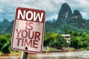 57715703 - now is your time sign with wetland background
